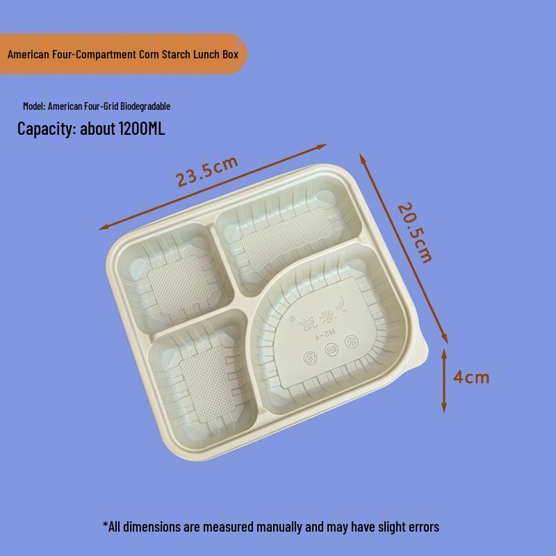 Eco-Friendly Biodegradable Corn Starch Lunch Box with Lid