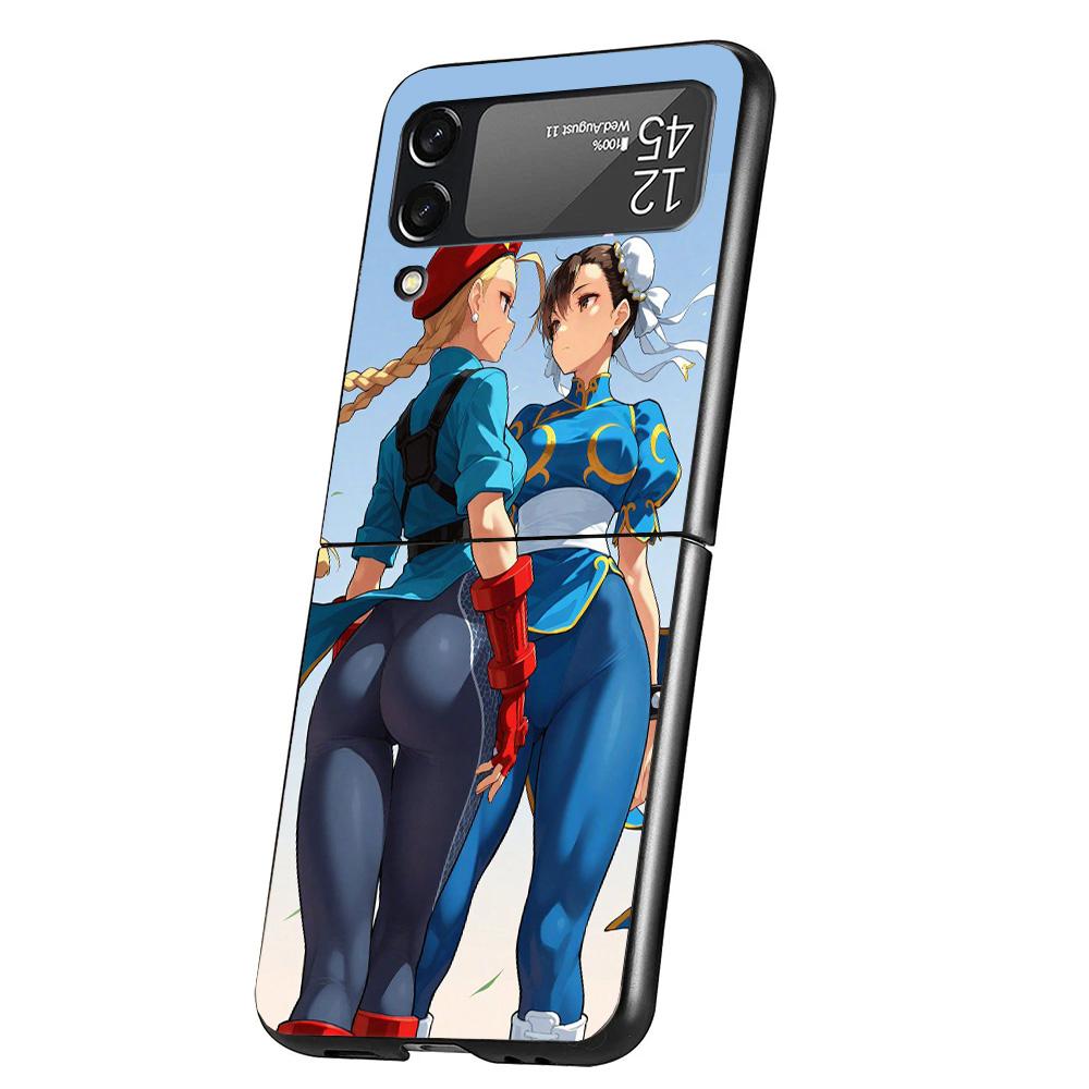 ChunLi S-Street F-FighterS Cover Phone Case For Samsung Galaxy Z Flip 7 6 5 4 3 5G Flip7 Flip6 Flip5 Flip4 Flip3 Black Fundas Sh