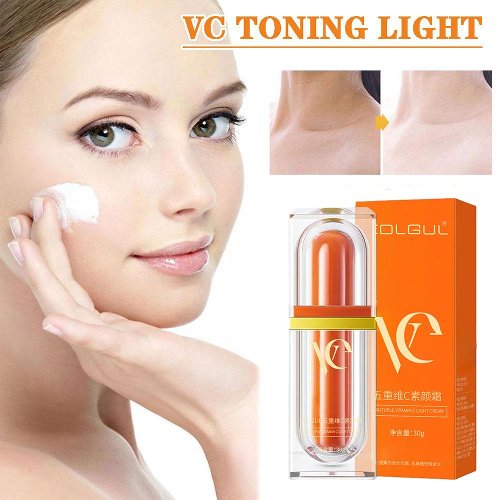 

Vitamin C Tone-Up Cream Moisturizing Concealer Anti Skin Aging Brightening Whitening Smooth Con K8W1 orange-30g