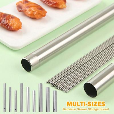 Multi-size Barbecue Skewer Tube Large Capacity Kebab Iron Stick Organizer Barbecue Accessories
