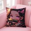 Demon Slayer Kimetsu No Yaiba Anime Kissenbezug Anti-Milben Kissenbezug Versteckter Reißverschluss Seidiger Kurzer Plüsch Sofakissenbezug
