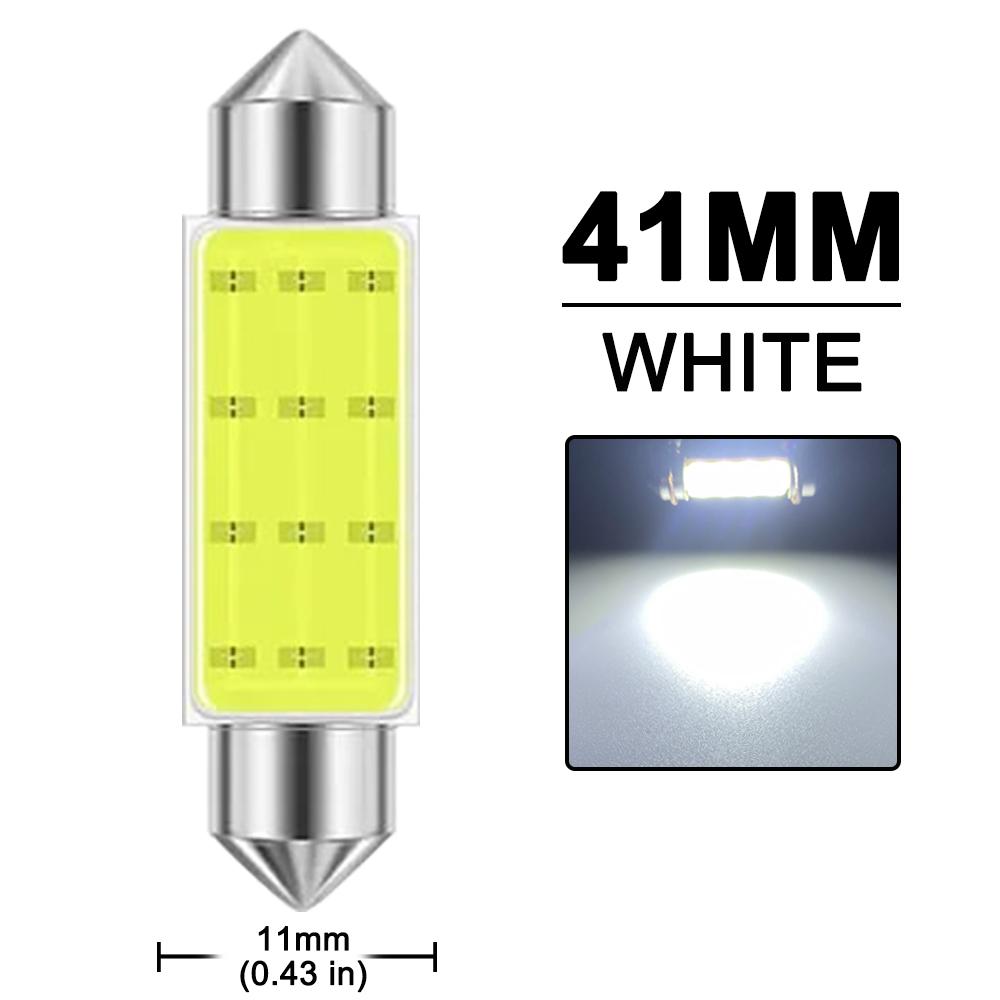 10/20/50 PCS C5W LED Bulbs Festoon 31mm 36mm 39mm 41mm COB 12V 7000K White Car Interior Dome Reading Trunk License Plate Lights Bulbs 7
