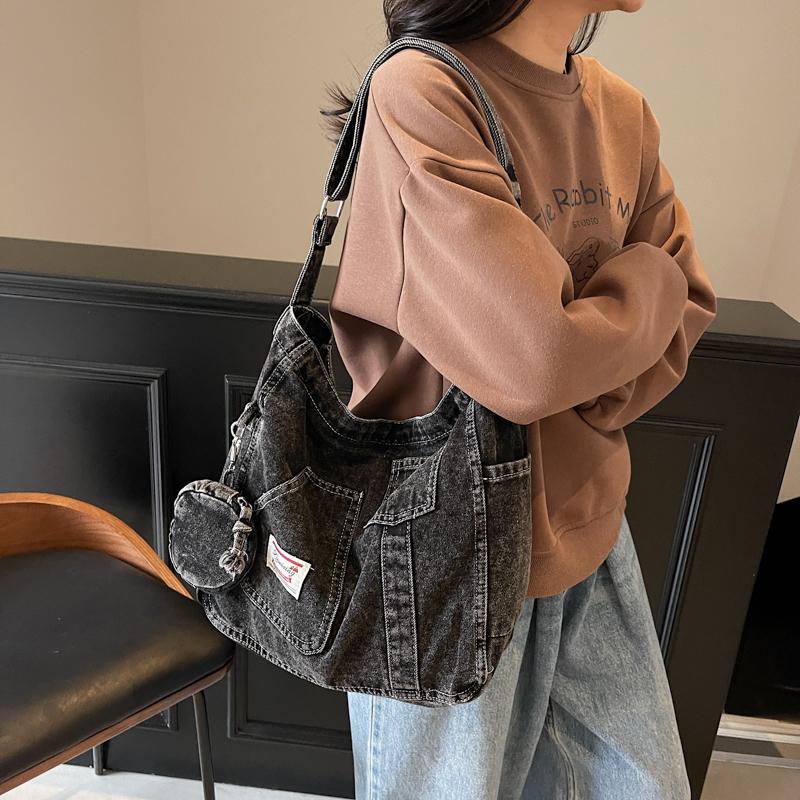 Denim Bag Women's Tote Bag Large Capacity Crossbody Bag Student Class Shoulder Bag