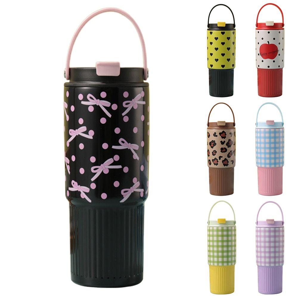 With Handheld Vacuum Straw Cups 800ML Insulated Cup Stainless Steel King Cup  Office Workers