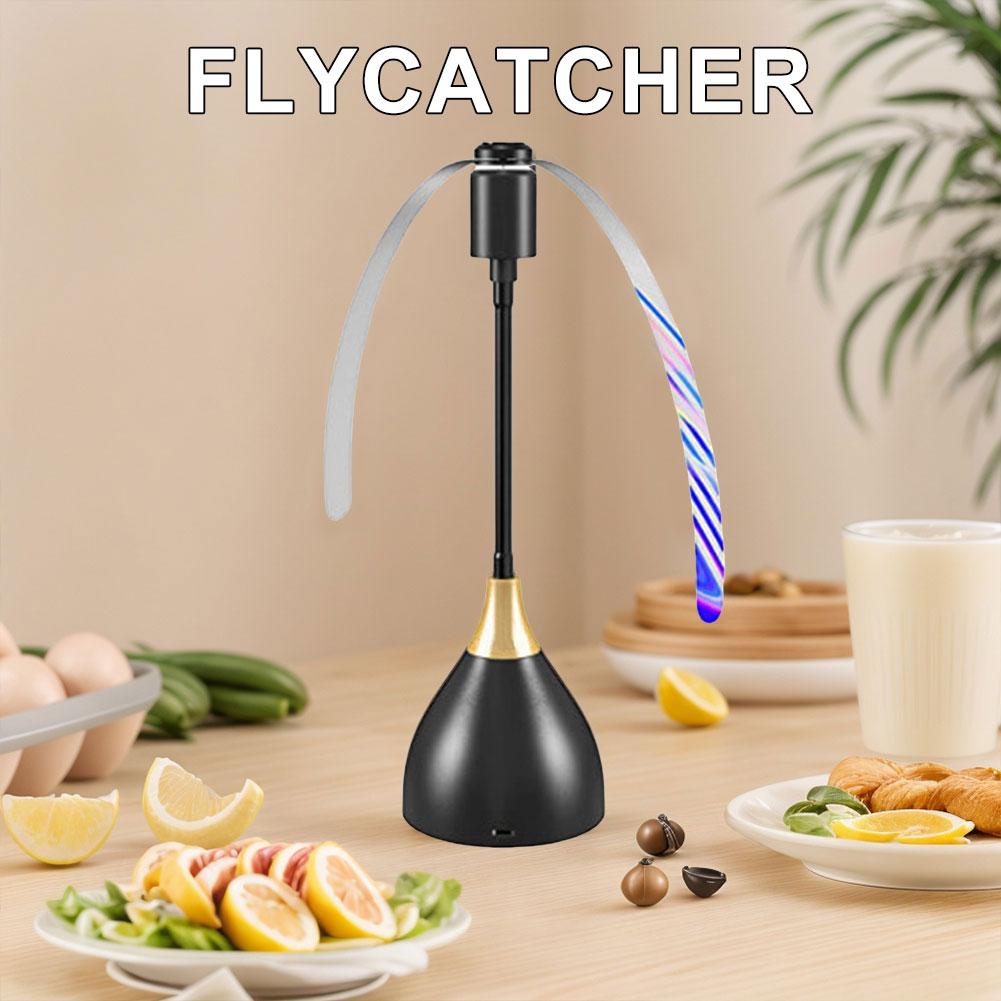 Food Fan with Holographic Blades Table Top Fly Fan Fly Spinner Portable Outdoor Picnic Fan for Picnic Restaurant Party Home BBQ