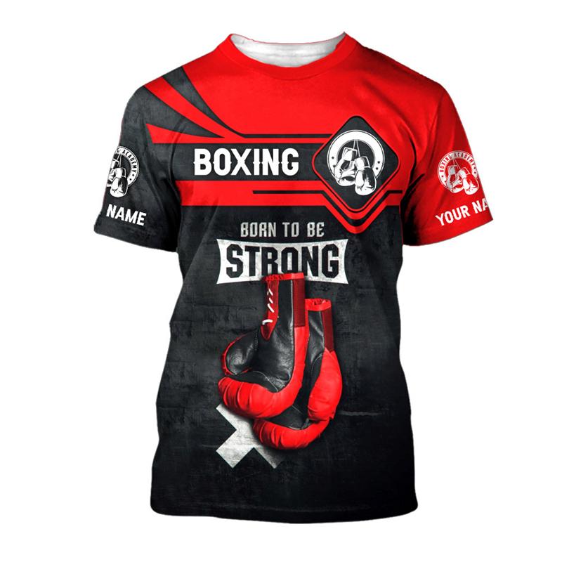 Boxing Fitness Sport T-shirt Men's Clothing Customized 3D Printed Crewneck T Shirts Daily Street Running Fashion Tee Top 2025