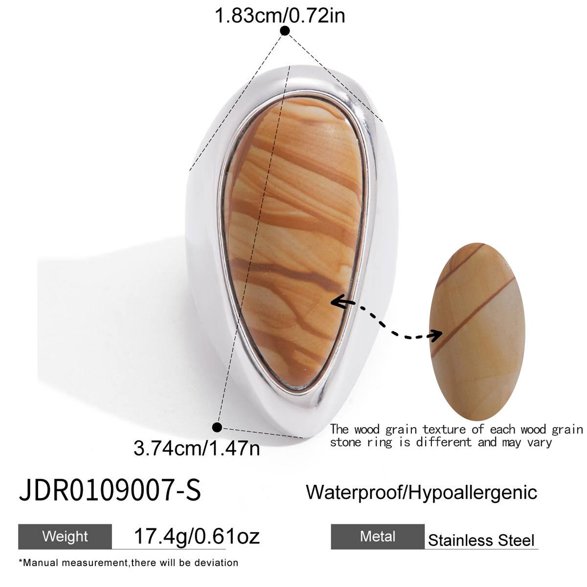 European and American retro jewelry titanium steel wood grain ring ring stainless steel