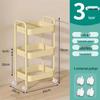 Movable Multi-layer Storage Trolley with Casters for Kitchen, Bedroom, and Bathroom.