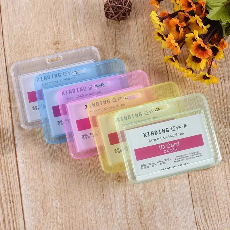 Retractable Clear Waterproof Card Cover Business Credit Cards Bank ID Card Sleeve Protect Holder Case for Student Women Men