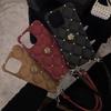 Luxury Glitter Diamond Designer Floral Silicone Case for iPhone 16 Pro Max 15 14 13 12 Pro Shiny Chain Strap Phone Holder Cover