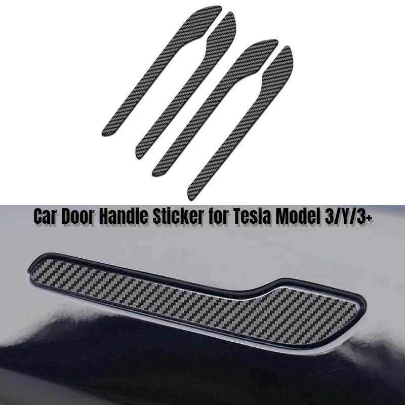 4-piece Set of Door Handle Protectors for Tesla Model Y Juniper Model 3 Highland 2025 ABS Door Handle Stickers Durable Car Part