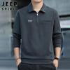 JEEP SPIRIT Men's Autumn/Winter Loose Fit Half-Zip Polo Sweatshirt