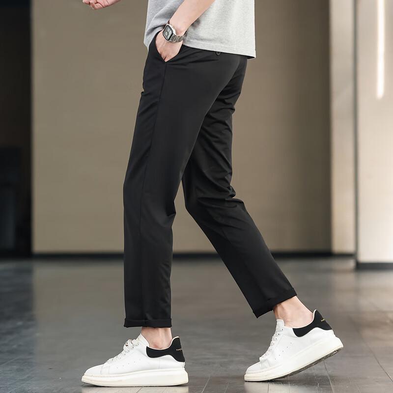 FAPAI Men's Easy Care Stretch Business Casual Pants