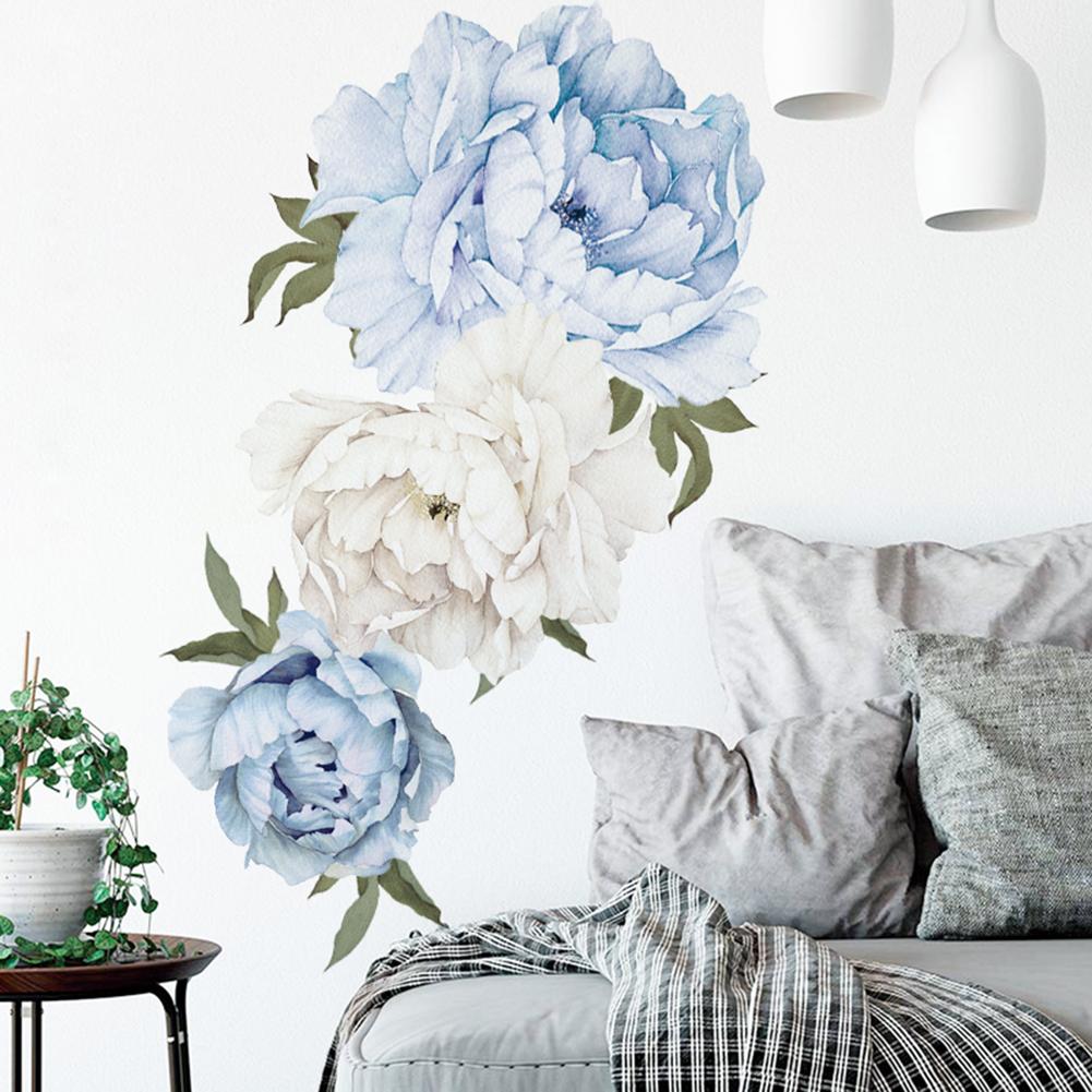 

Living Room and Bedroom Wall Decal Large Peony Flower Design Made of Waterproof PVC Material Easy to Remove and Clean
