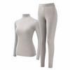 Women's Thermal Underwear Stacked Collar High Collar Beauty Skin Suit High Elastic Long Sleeve Seamless Thermal Set Warm Top New