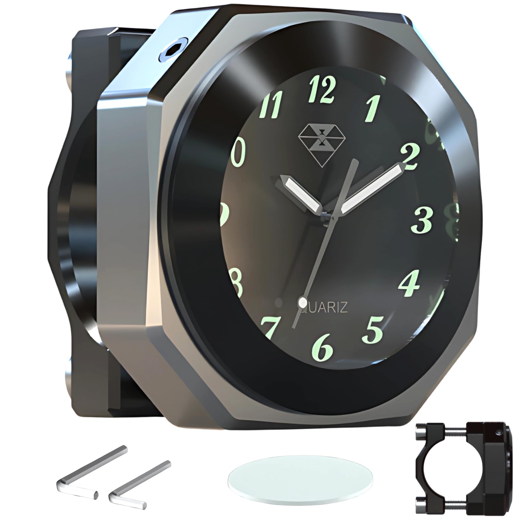 

Mellbo Analog Motorcycle IPX7 Night Aluminum Fits Silver Watch, Waterproof, Visible, Alloy, 22mm-28mm Diameter,