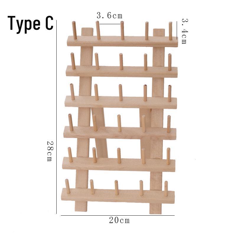 Creative Wooden Folding Thread Spool Rack - Holds 46 Spools/Bobbins for Sewing and Storage