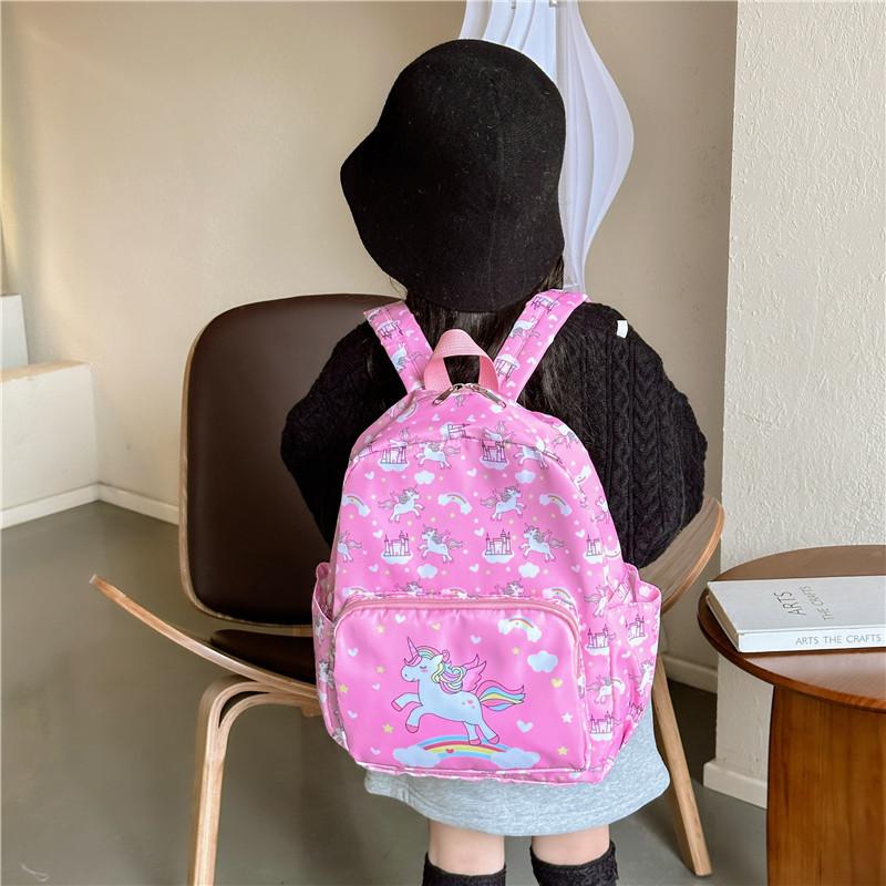 Adorable 2024 Cartoon Print Toddler Backpack Breathable Nylon School Bag For Kids