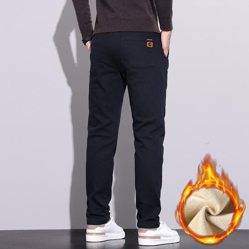 6 typů kávy Černá Šedá Podzimní a zimní Pánské kalhoty s fleecem/Běžné Volitelné Slim fit Rovná nohavice High-end Ležérní kalhoty pro mírně pokročilé