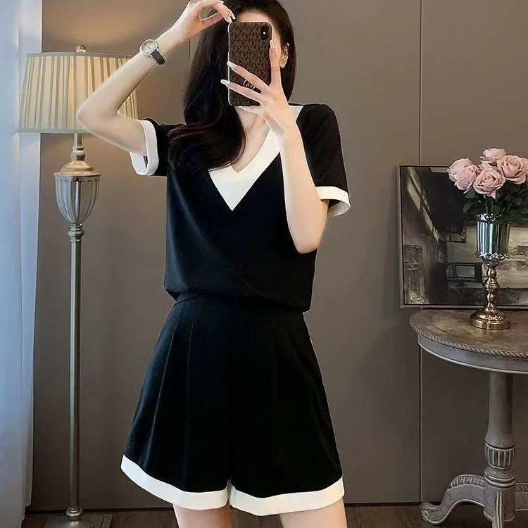 Plus Size Summer 2026 Casual Sportswear: Loose Short Sleeve Two-Piece Shorts Set