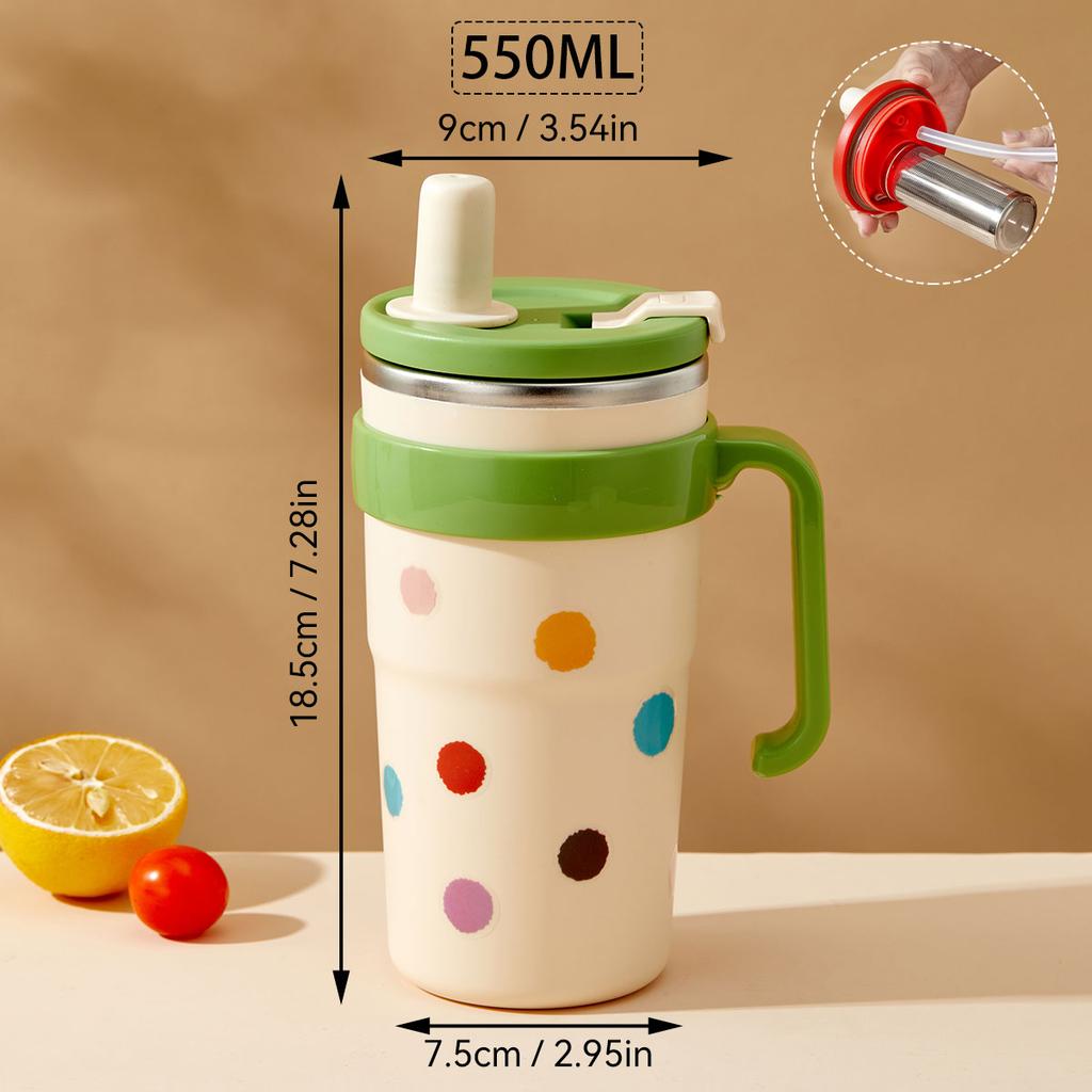 Portable Large Capacity Insulated Water Cup With Straw&Tea Strainer 304 Stainless Steel Leak-proof Water Bottle Drinkwa