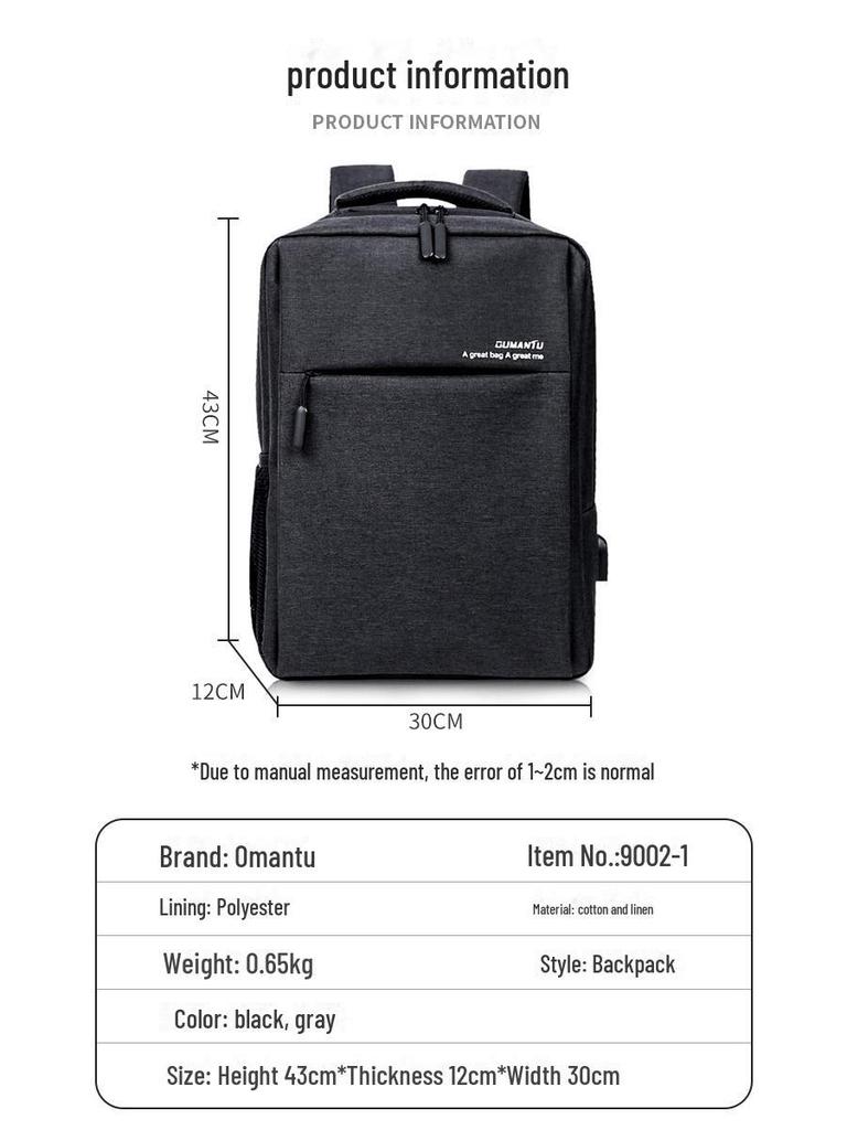 Men's High-End Fashion Waterproof Business Commuter Backpack with Large Capacity for Laptops and Travel