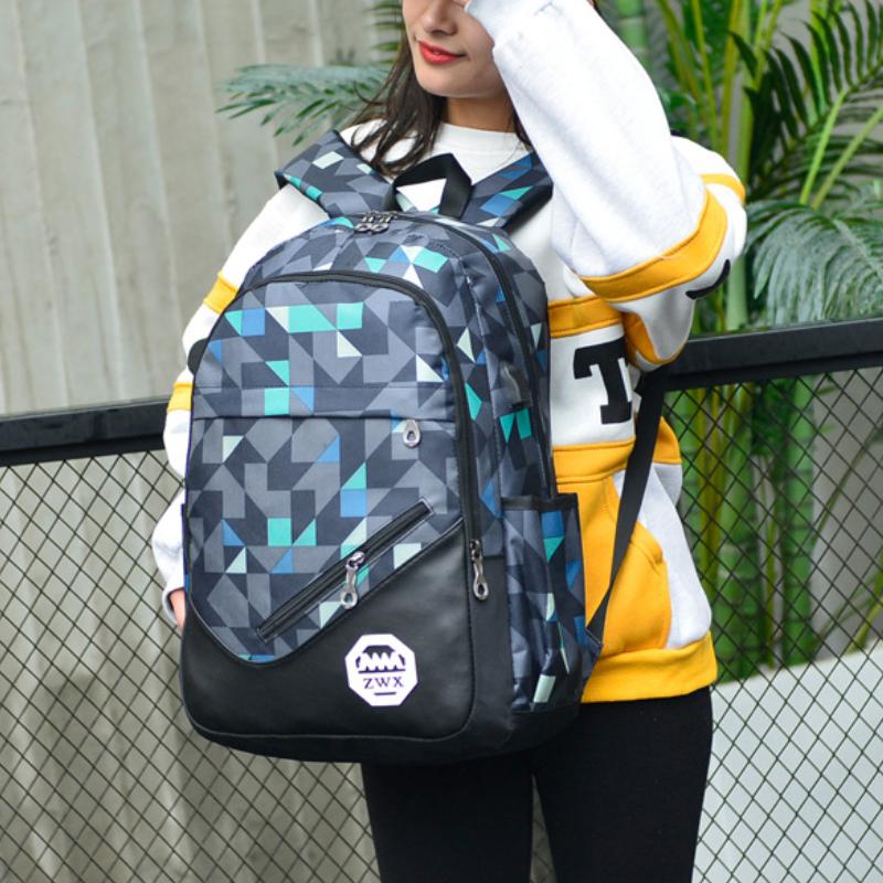 3PCS Camouflage Print Backpack Set School Bag for Teen Boys and College Students with USB Port