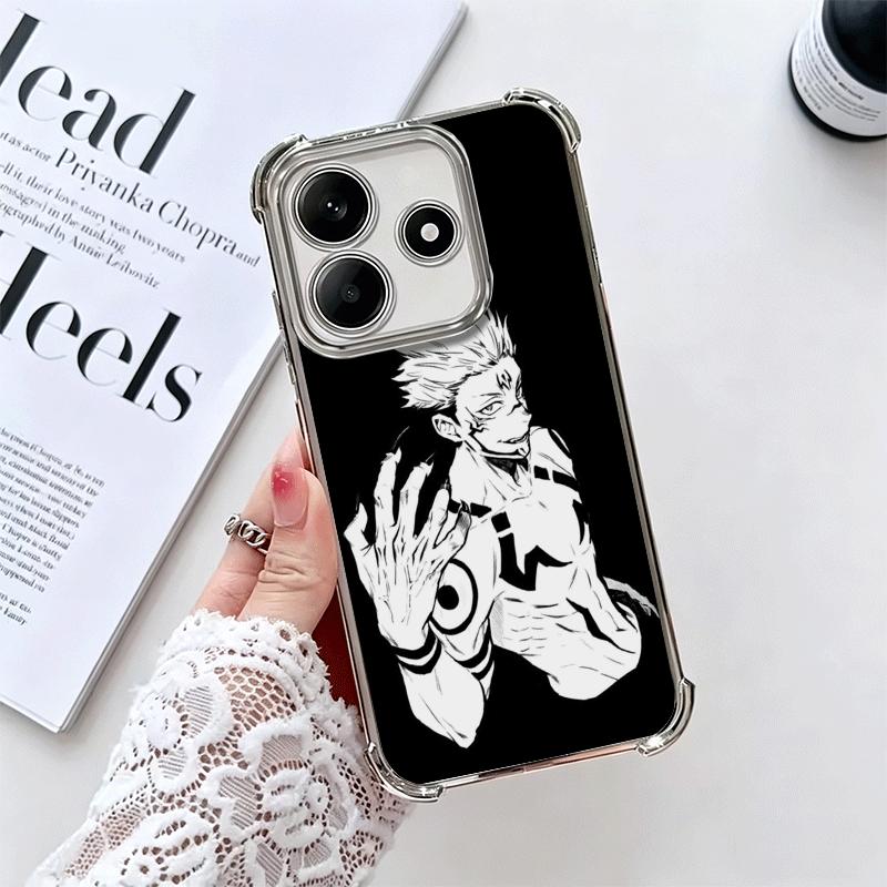 

JUJUSU Anime Character Black White Soft Phone Case For Xiaomi Redmi Note 14 15 Pro Plus 13 12 11S 11T 5G 10 9S 9 Plating Anti-Fa Redmi Note 12 Pro 5G