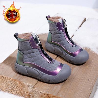 2024 Nouvelle Mode bottines d'hiver pour femmes doublées en fausse fourrure chaussures de neige femme semelle épaisse bottes en peluche bottines courtes de créateur pour dames