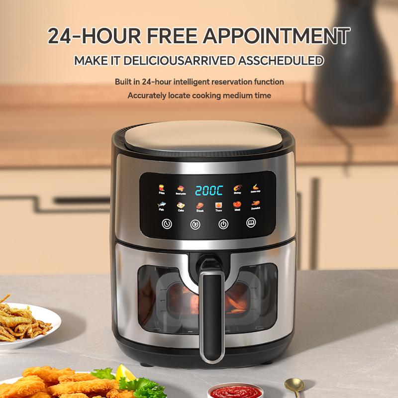 Air Fryer 8-in-1, 8L Compact Oil Free Cooker with Visible Window & Dishwasher Safe BasketDigital Preset Airfryer, Digital Control for Family