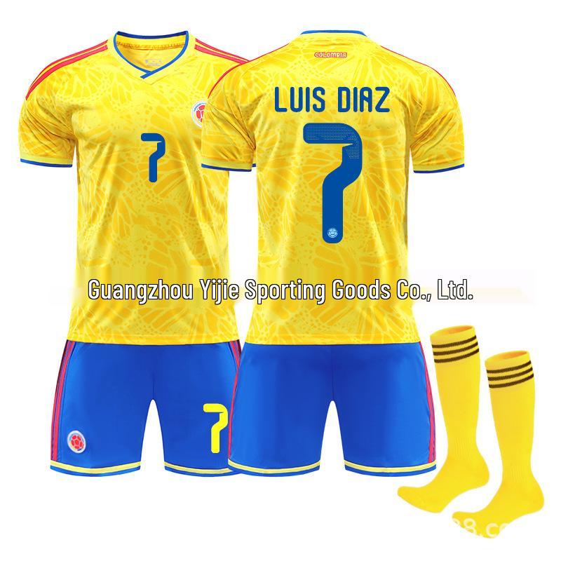 Colombia 2026 World Cup Home Kit: James #10, Diaz #7, Rios #6 Jerseys