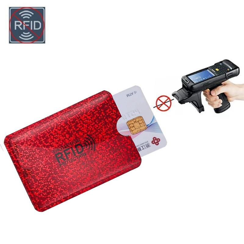 

Алюмінієвий тримач для карт із захистом від RFID - Металевий чохол з блокуванням NFC для ID та банківських/кредитних карток 5pcs червоний