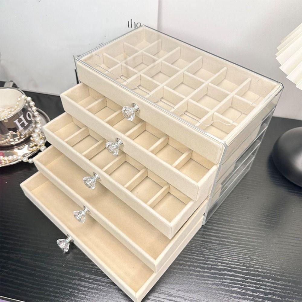 Earrings Necklaces Drawer Storage Holder Large Capacity Jewelry Storage Box  Desk Use