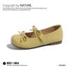 Flat-bottomed Comfortable Soft-soled Shoes with Bow, Light-mouth Laden Shoes, Versatile Casual Retro One-pedal Grandma Shoes