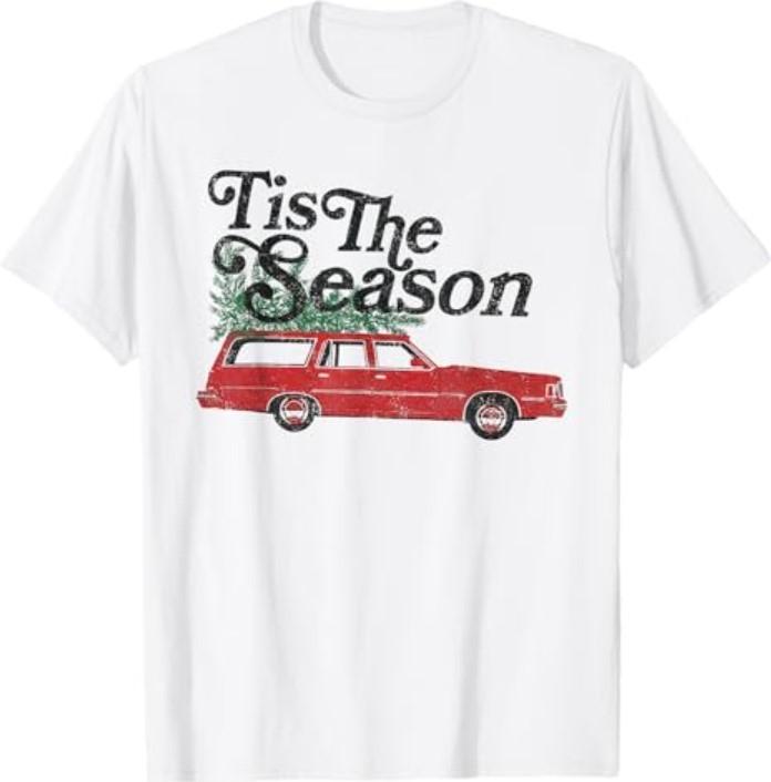 ’Tis The Season Retro Wagon Christmas Tree Holiday T-Shirt Unisex T-Shirt XXXXL