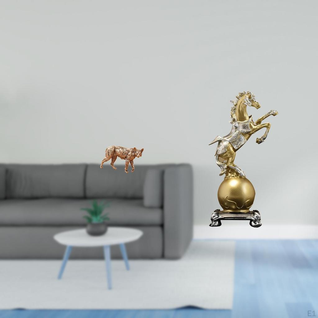 Brass Animal Horse Figurine Creative Collectible Antique Art Decorative Ornament Feng Shui Modern