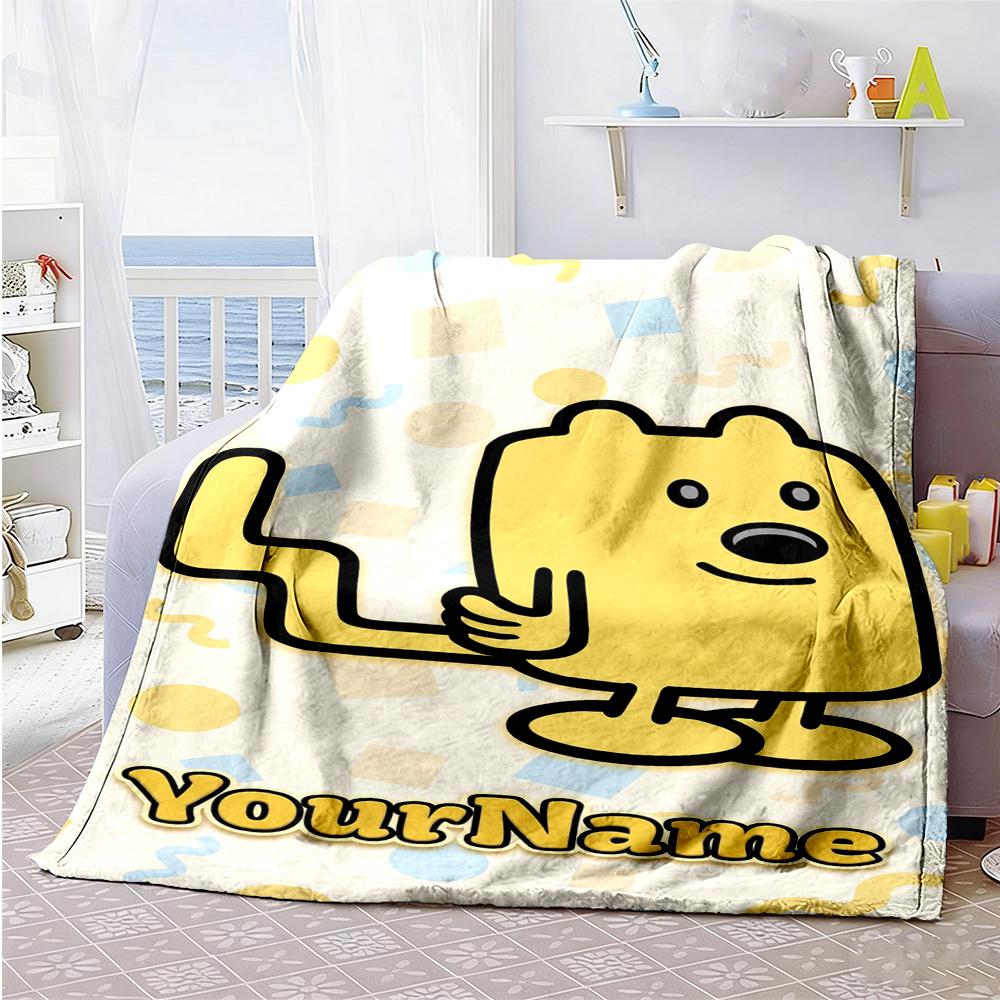 Wow! Wow! Wubbzy Personalized Name Blanket Gift Personalized Blanket Warmthful Decor for Seaside Picnics Couch Bed Ideal for All Seasons