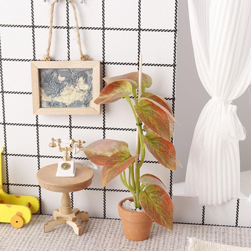 1/12 Dollhouse Simulation Green Plants Bonsai Model Dollhouse Scene Decoration Micro Landscape Garden Bonsai Ornament