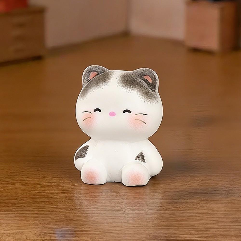 6pcs Small Size Decorative Cat Statues Resin Cat Ornaments Cute Kittens Decorations  Gift