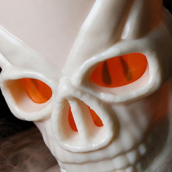 Scary Night Light Cup Halloween Glowing Skull Goblet, LED Up Candle Holder for Creative Party Supplies Party, Spooky Decor Bar Table, Haunted