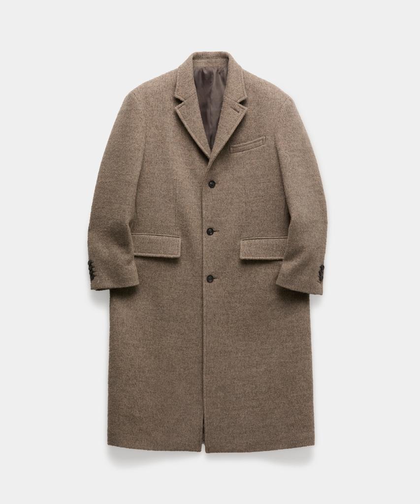 Coor Alpaca Long Single Three-Button Coat (Melange Beige)