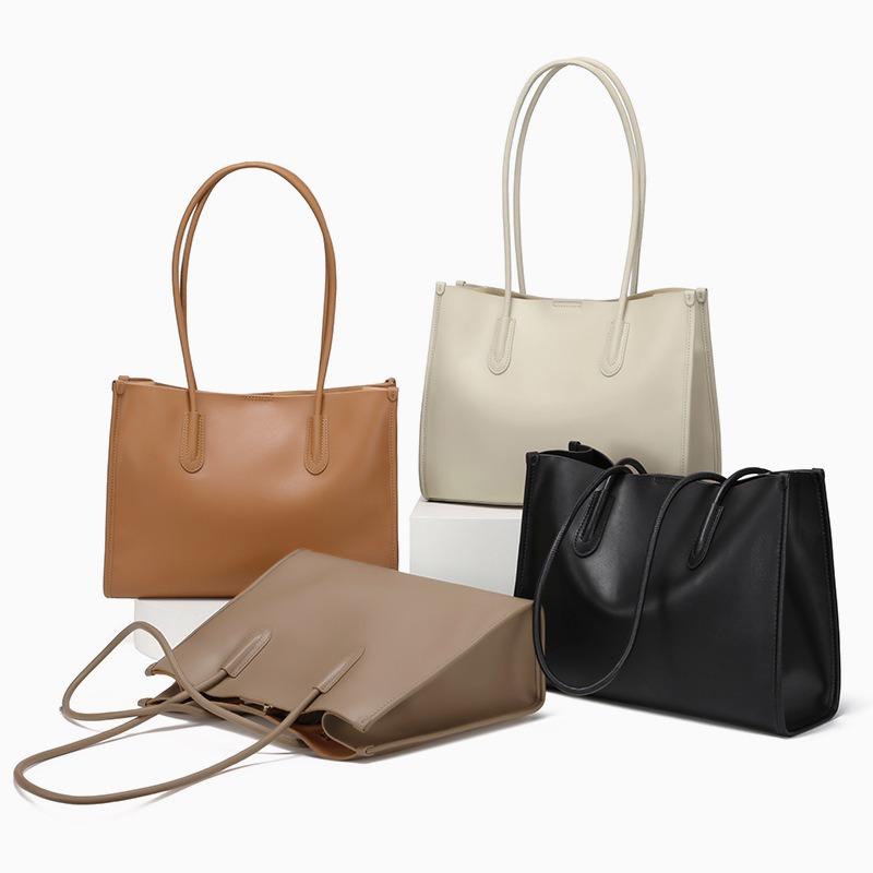 Tote bag large capacity women's leather new handbag women's niche versatile commuter shoulder bag bag