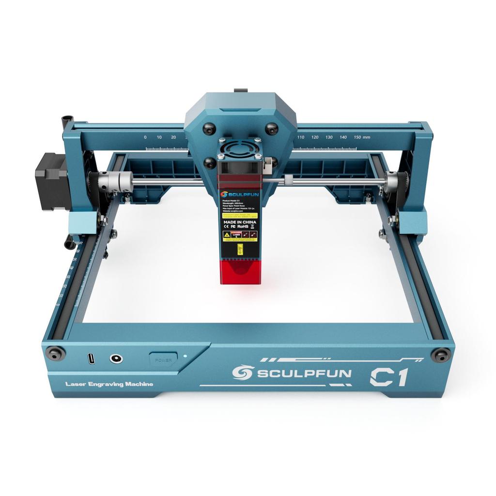 SCULPFUN C1 Laser Engraver Cutter Mini Laser Engraver Machine 3W Laser Power 0.04*0.04mm Laser Spot 150×130 mm Engraving Area