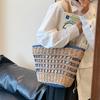 New Trendy and Fashionable Straw Vegetable Basket Beach Bag Shoulder Portable Large-capacity Women's Bag