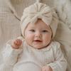 Solid Color Infant Turban Hat Knotted Design Newborn Head Wrap Cute Baby Hat  0-6 Months Fit