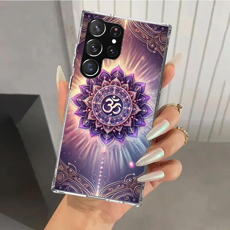 Coque de téléphone Mandala Chakra Insist Yoga pour Samsung Galaxy S26 S24 S23 Ultra S25 Edge S22 S21 Plus S20 FE + Coque souple imprimée