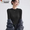 Woodpecker Women's Slim-Fit Fleece-Lined Stand-Up Collar Base Layer T-Shirt