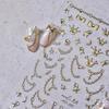 1pcs 5D Diamond Star Chain Nail Stickers Gold Silver Self Adhesive Nail Art Decorations Sticker Manicure Decals DIY Accessories