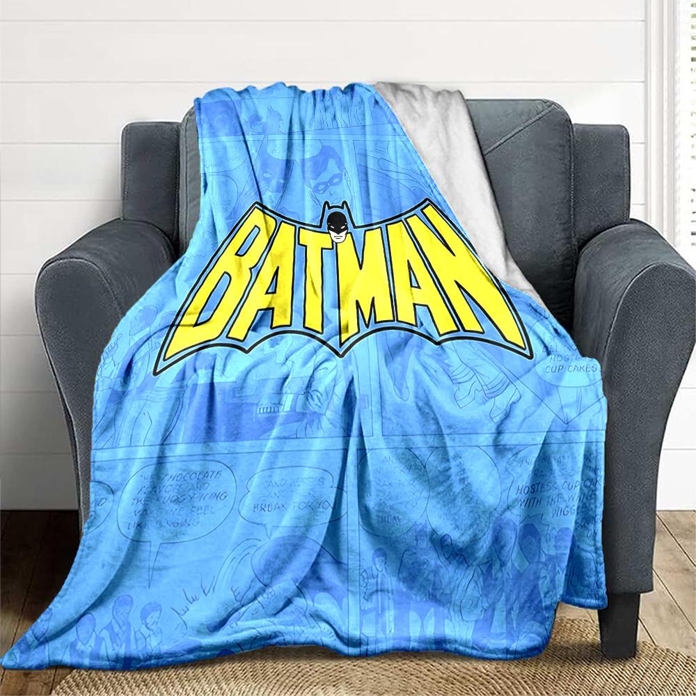 1pc Batman Comics Flannel Throw Blanket - HD Printed Lightweight Soft Warm All-Season Blanket for Sofa, Bed, Travel, Camping 180