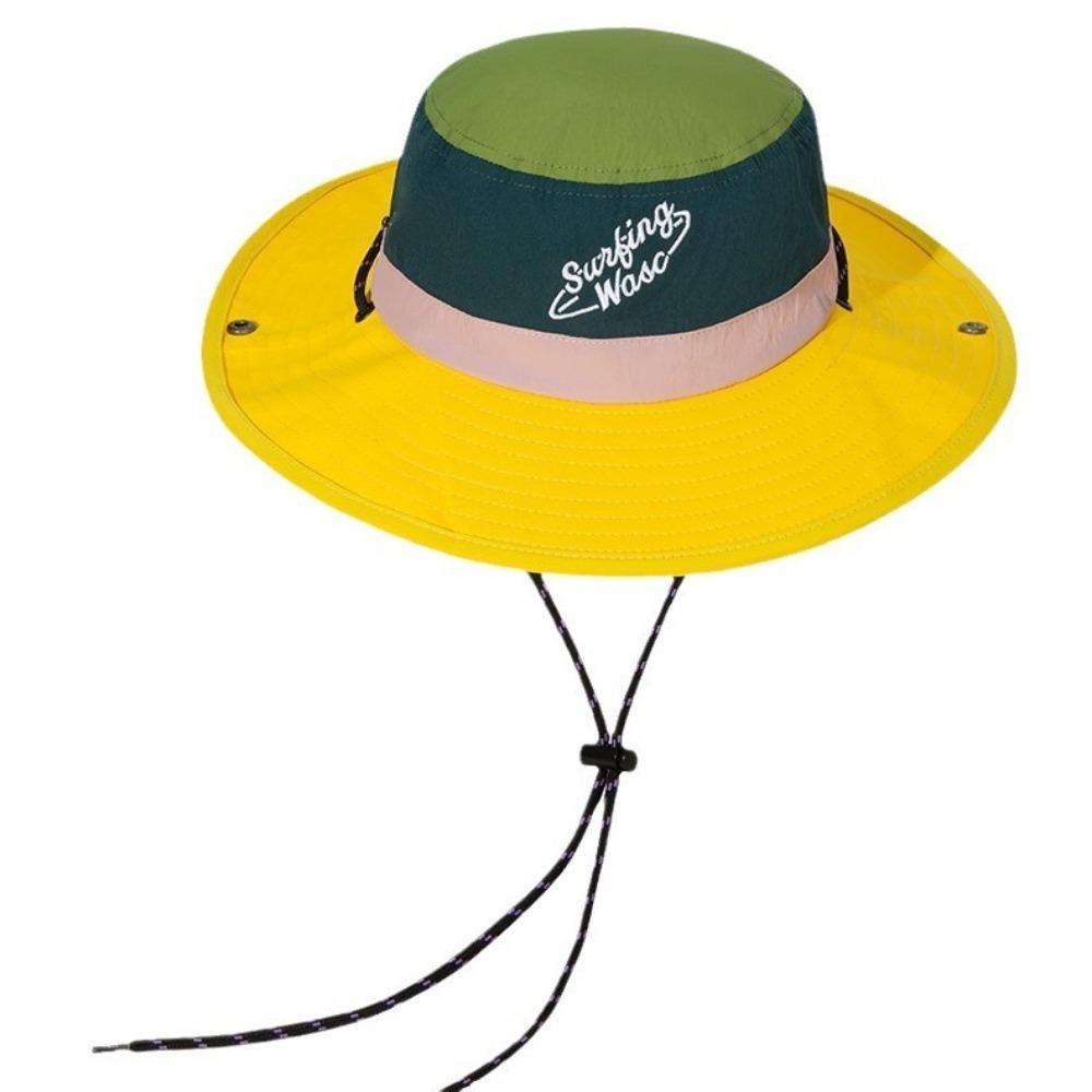 

Водонепроницаемые шляпы ковбоя в западном стиле, сочетающиеся по цвету, шляпа рыбака, повседневная шляпа для защиты от солнца, кемпинг жёлтый